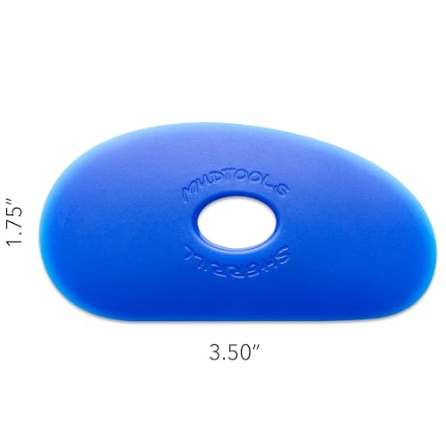 Mudtools Pottery Ribs – Shape 1 Polymer Rib (Blue Firm), Kidney-Shaped Clay Shaping Tool (B1) - color: Blue - Extra Firm (B1)