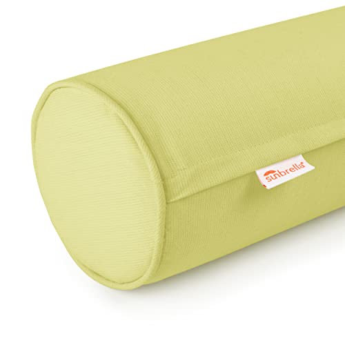 Austin Horn Classics Sunbrella Set of 2 Zippered Neck Bolster Pillow, Made with Sunbrella Fabric, Cylinder Pillows, for Couch & Bed, Decorative Round Throw Pillow, Back & Neck Support (Kiwi) - color: Kiwi, size: Medium