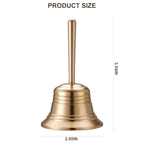 2.05IN Brass Hand Bell, Small Call Bell, Dinner Hand Bell, Suitable for Seniors Bedside, Games, Pet Training and More