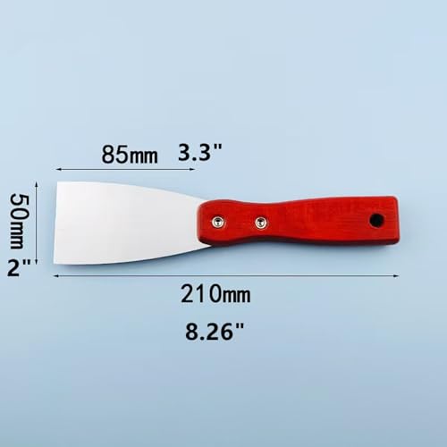 5Pcs 2" Putty Knife Scrapers Stainless steel spatula Tool set,with a comfortable wooden handle,for Scrapering,Drywall Repairs and Spreading,Taping Drywall Wall Painting (2" - 5Pcs) - color: 2" - 5pcs
