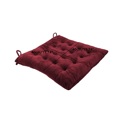 Square Pillows Seating, Thick Meditation Floor Pillow,Flexible Large Pillows Seating,2PCS Color Chair Pads Cushions,Square Floor Pillows for Game Yoga Wine red, 40 * 40cm/15.74 * 15.74" - color: Wine Red, size: 40*40cm/15.74*15.74"