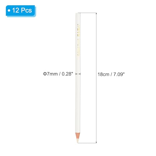 PATIKIL White Colored Pencils Set,12 Pcs Oil Color Pencils Wooden Coloring Drawing Pencil for Artists Art Painting - color: White