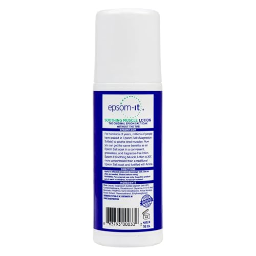 EPSOM-IT Soothing Muscle Roll On Magnesium Lotion, Epsom Salt, Arnica, 3 Oz - size: 3 Fl Oz (Pack of 1)