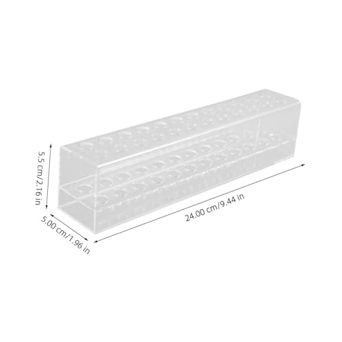 Cabilock Small Desk Organizer Clear Acrylic Brush Display Pen Stand: Pen Holder Pen Organizers for Colored Pencils Paint Makeups Cosmetic Brush Hole Desktop Stand - size: 24x5.5cm