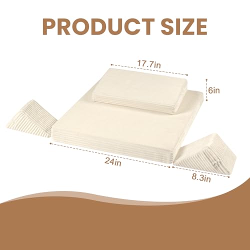 Meditation Cushion, Meditation Mat with Knee Support, Beige | Large Washable Meditation Pillow for Sitting on Floor, Yoga Pillow with 2 Knee Cushions for Comfortable Sitting, 24x24in - color: Beige, size: 24X24X2 Inch