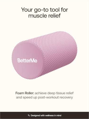 BetterMe Foam Roller for Muscle Recovery – High Density Exercise Roller for Back &Legs – Deep Tissue Massage Roller for Tension, Relief & Stretching (Raspberry Pink) - color: Raspberry Pink