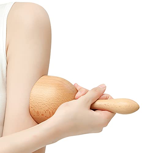 Komogir Handhleld Wooden Massage Cup Wood Therapy Massage Tool Body Sculpting Tools for Maderoterapia,Lympahtic Drainage,Anti-Cellulite,Muscle Pain Relief
