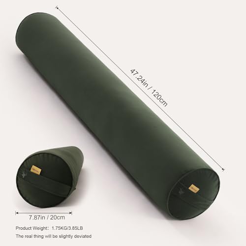 Body Pillow for Adults,Long Round Pillow,Big Cylindrical Pillow,Large Full Bolster Pillows for Side Sleepers (Jade Green, 47.24"*7.87") - color: Jade Green, size: 47.24"*7.87"