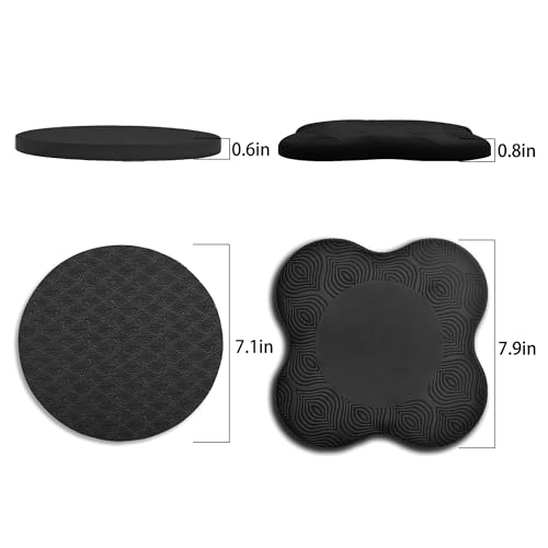 Premium Exercise Knee Support Set of 10 | Thick Foam Yoga Pilates Cushion for Women Men | Knees Elbows Wrists Hands Head Protection - color: Black