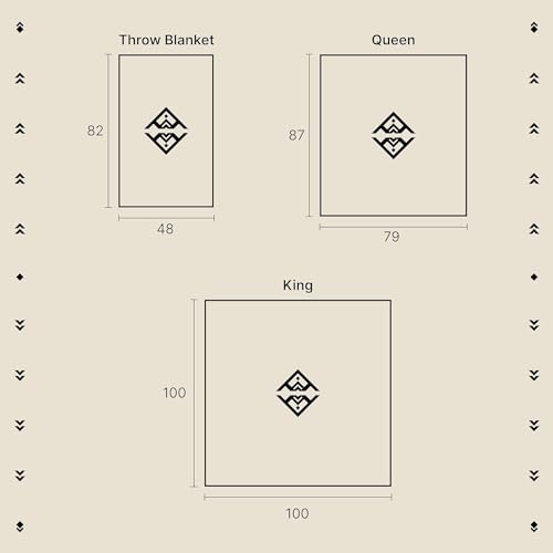 Off the Grid Inca Aztec Throw Blanket | Southwest Indian Navajo Boho Style | Native Woven Western Cover for Camping, Bedding, Couch (King, Cotopaxi Slate) - color: Cotopaxi Slate, size: King