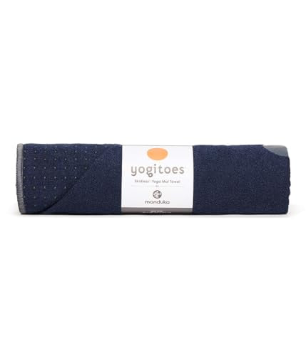 Manduka Yogitoes Hot Yoga Mat Towel - 71" | Moisture Activated Grip | Patented Silicone Nubs | Highly Absorbent, Durable & Easy Care | Made from Recycled Materials | 71 x 24 Inches | Midnight - color: Midnight, size: 71" x 24"