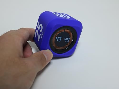 Rotating Cube Countdown Visual Timer 5, 25, 10 50 Minutes Preset - color: Purple+black