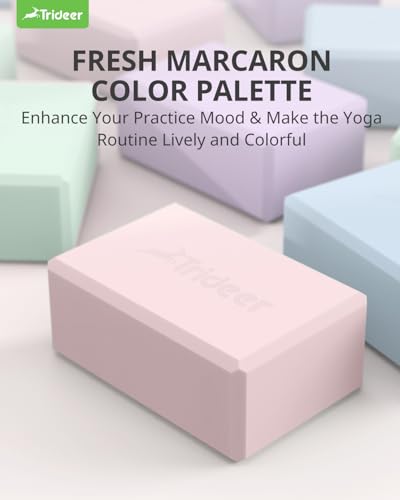 Trideer Yoga Blocks 2 Pack, Soft Non-Slip Foam Blocks with Beveled Edges for Alignment and Stretching in Yoga, Pilates, and Dance - Supportive, Lightweight, Odor Resistant, Latex-Free - color: Cherry Blossom-2 Pack