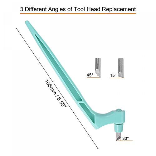 uxcell Craft Cutting Tools, 360 Degree Rotating Blades Stainless Steel Cutter with 15 30 45 Degree Blade for DIY Crafts Stencils Scrapbooks, Light Blue - color: Light Blue