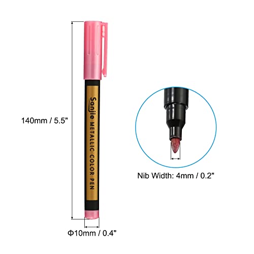 PATIKIL Metallic Marker Pens, 3 Pack Paint Pens Medium Point Colored Markers Art Marker Pen for DIY Craft Photo Album, Pink - color: Pink