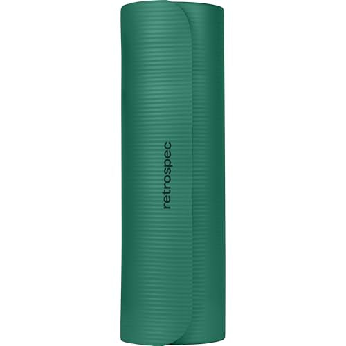 Retrospec Solana Yoga Mat Thick 1/2in Non-Slip Workout Mat with Nylon Strap - 72x24in Exercise Mat for Pilates, Stretching & Fitness - BPA Free, Easy Clean - color: Elm Green
