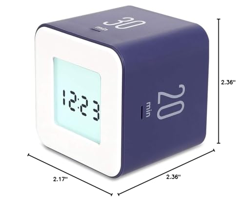 mooas Multi Clock Time Cube Timer, Alarm, Backlight, Productivity (Violet) - color: Violet