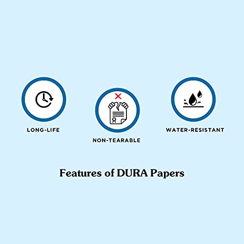DURA Tear-proof Paper | White | A4 size | 140 GSM | 125 Sheets | For Digital Printing Purposes With Advanced Features & Longetivity - color: White