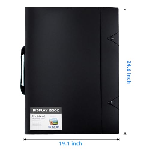 Large 18"x24" Art Portfolio Heavy Duty Binder with Plastic Sleeves, Portfolio Folder with Protectors, Bring a Portable Handle 500-Pieces Puzzle Storage Book and Poster Binder