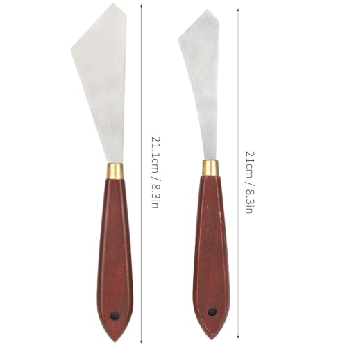 Palette Knifes Set 4 Pieces Stainless Steel Painting Knives with Wood Handles for Oil Acrylic Painting Pigment Blending Cake Decorating Art Supplies