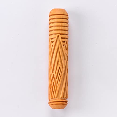 MKM Pottery Tools Wood Big Hand Rollers for Clay (BHR-121 Mountain Wind) - color: BHR-121 Mountain Wind