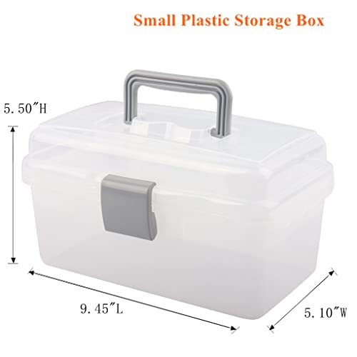 Multipurpose Plastic Storage Container Box with Handle and Latch Lock, Clear Gray - color: clear/gray