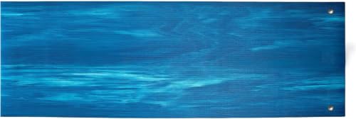 Summit Yoga Mat, 72"x24"6mm Thick - color: Marble Teal/Turquoise with Grommets