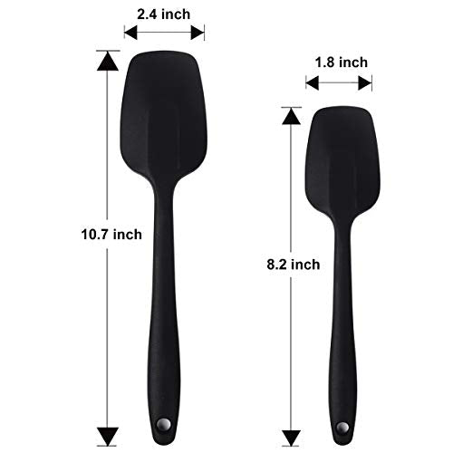 MOACC Silicone Spatulas, 8.2 inch Small Rubber Spoon Spatula Heat Resistant Seamless One Piece Design Non-Stick Spoonula Flexible Scrapers Baking Mixing Tool (6 Pcs) - size: Small(8.2" x 1.8" x 6 Pcs)