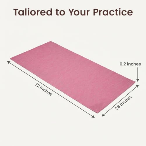 LFH Home Handmade Cotton Yoga Mat Cotton Rug picnic mat For Exercise, Workout, Fitness - Perfect Heavy Quality Eco Friendly Natural Cotton Woven Reversible Yoga Mats for Men & Women - 72x26 Inch. - color: Pink