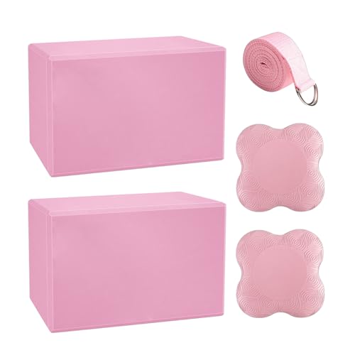 Blocks Yoga with Pads Lightweight Soft Foam Pilates Brick | Balance Flexibility Training Blocks for Fitness Exercise Home Gym Travel Dance