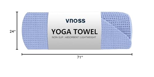 Hot Yoga Towel - Microfiber Non Slip Yoga Mat Towel with Grip Dot Sweat Absorbent Towel for Hot Yoga, Pilates and Fitness 72" x 24", Blue - color: Blue