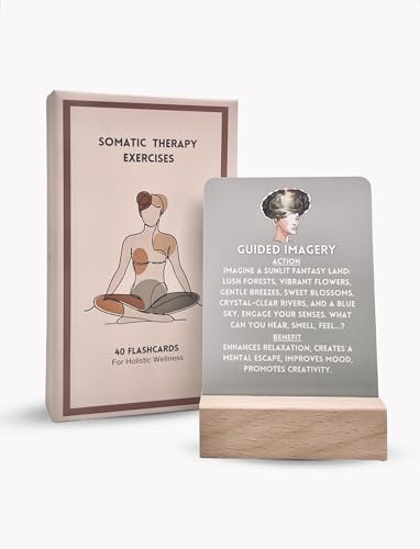40 Somatic Therapy Exercise Cards - Mindfulness and Coping Skills Cards for Anxiety and Stress Relief | Emotional Healing, Grounding and Meditation Tool for Body Awareness | Perfect Self-Care Gift