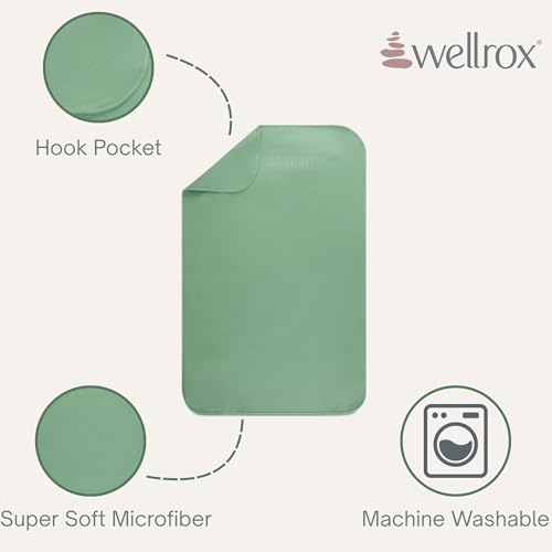 Wellrox Microfiber Hand Towel- Absorbent Sweat Towels, Workout Towels for Women- Yoga Mat Towel for Pilates, Hot Yoga, Gym Workouts (2 Pack, Green) - color: Green