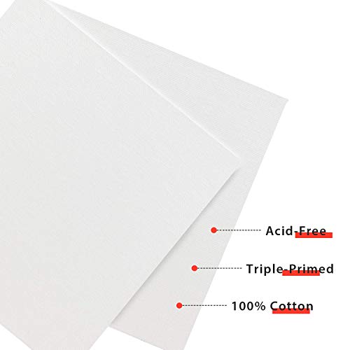 PHOENIX Small Painting Canvas Panels 6x6 Inch, 12 Value Pack - 8 Oz Triple Primed 100% Cotton Acid Free Square Canvas Boards for Painting, White Blank Flat Canvas Boards for Acrylic, Oil Paints - color: White, size: 6" x 6"