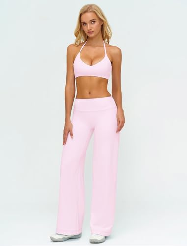 ABOCIW Workout Sets for Women Two Piece Yoga Pilates Outfits - color: Light Pink, size: Small