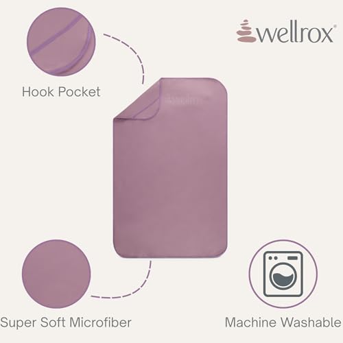 Wellrox Microfiber Hand Towel- Absorbent Sweat Towels for Women- Yoga Mat Towel for Pilates, Hot Yoga, Gym Workouts (2 Pack, Lavender) - color: Lavender
