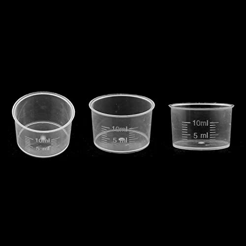 MEETOOT 50pcs Disposable Measuring Cup 10ml Laboratory Test Cups with Scales, Clear Liquid Measuring Cups