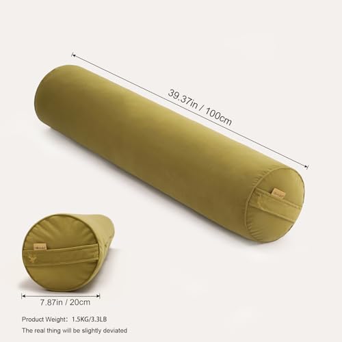 Body Pillow for Adults,Long Round Pillow,Big Cylindrical Pillow,Large Full Bolster Pillows for Side Sleepers (Golden Yellow, 39.37"*7.87") - color: Golden Yellow, size: 39.37"*7.87"