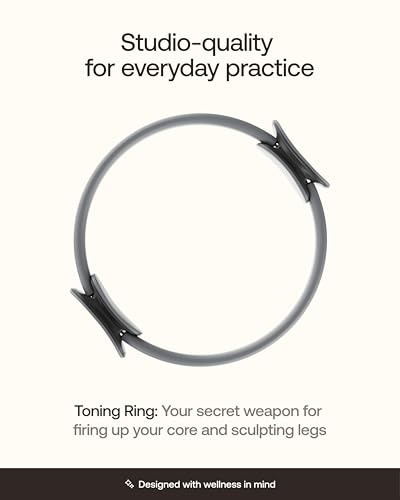BetterMe Toning Pilates Ring – Magic Circle Pilates Ring for Strength & Flexibility – 15 Inch Fitness Ring for Home Pilates & Yoga Workouts - color: Stone Gray