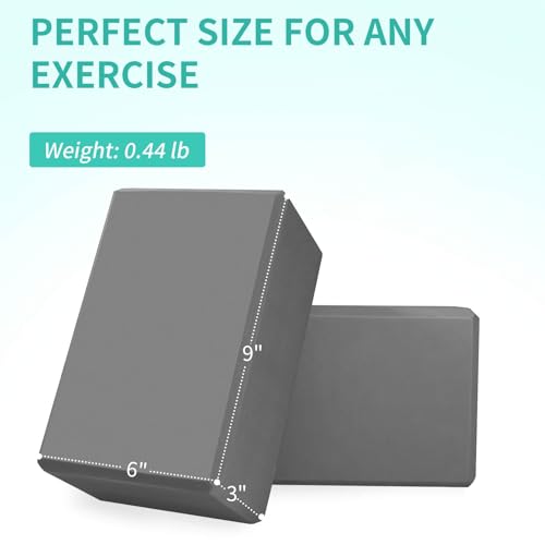 Yoga Blocks, Non Slip Yoga Bricks, Portable & Lightweight - color: 4 Pack-Grey-9x6x3in, size: 9x6x3 IN