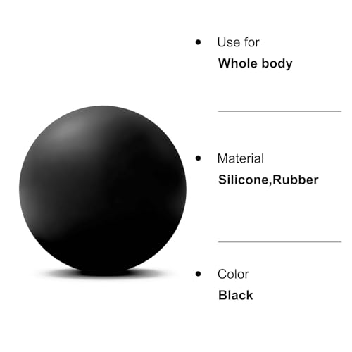 WOVTE Massage Lacrosse Ball for Sore Muscles, Shoulders, Neck, Back, Foot, Body, Deep Tissue, Trigger Point, Muscle Knots, Yoga and Myofascial Release (Black) - color: Black