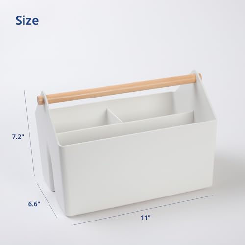 BLUE GINKGO Storage Basket, Medium 4.5L, White, Made in Korea | Portable. Divided Storage Bin. Everyday Organization. - color: WHITE, size: Medium