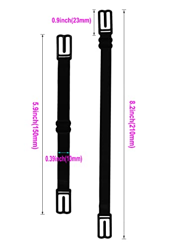 Women's Bra Strap Clips Holder Non-slip Adjustable Elastic - color: Black