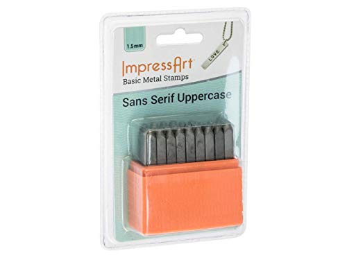 ImpressArt - Basic Letter 1.5mm Uppercase Metal Stamp Sets for Metal Stamping Projects and Handmade Jewelry - color: Sans Serif (1.5mm), size: Uppercase