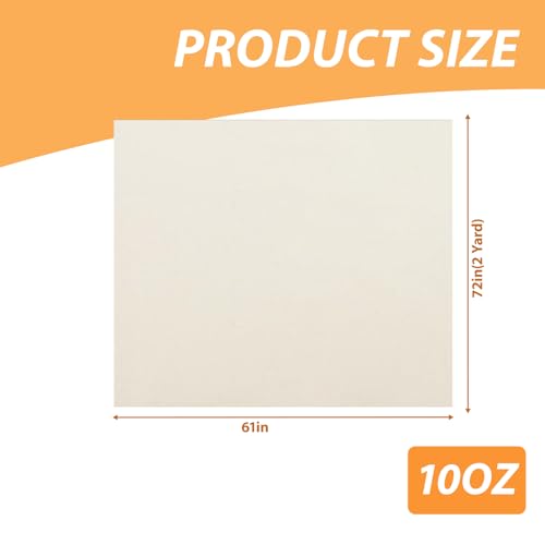 61" X 72"(2 Yard) Natural Cotton Duck Canvas Fabric (10oz) | Fabric for Painting, Sewing, Bags Making, Arts & Crafts - color: 10oz, size: 2 Yard