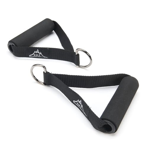 Black Mountain, Heavy Duty Resistance Band Handles, Cable Machine Compatible, Black, 2 Count