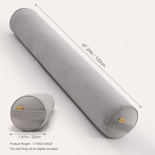 Body Pillow for Adults,Long Round Pillow,Big Cylindrical Pillow,Large Full Bolster Pillows for Side Sleepers (Zinc Gray, 47.24"*7.87") - color: Zinc Gray, size: 47.24"*7.87"