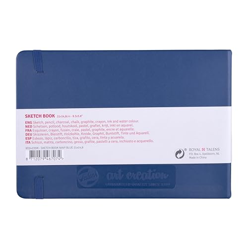 Talens Japan T9314-235M 452426 Art Creation Sketchbook, Drawing Notebook, 8.3 x 5.9 inches (21 x 15 cm), Navy Blue - color: blue (navy blue), size: 21×15cm