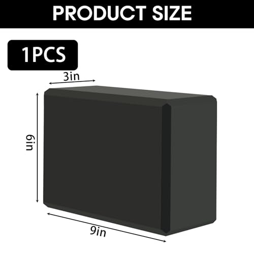 Yoga Block - Supportive Latex-Free Eva Foam - Soft Non-Slip Surface with Beveled Edges for Yoga, Pilates, Meditation - Yoga Accessories for Stability, Balance, Deepen Stretches - color: black