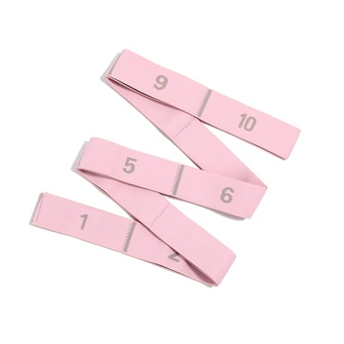 Pink 10 Grids Multi-Functional Slimming Resistance Bands Yoga Strap Elastic Band